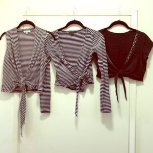 Bundle 3 wrap crop tops